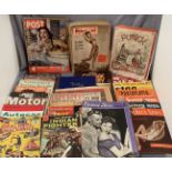 A box containing vintage magazines, mainly 1950s including Picture Post (11),