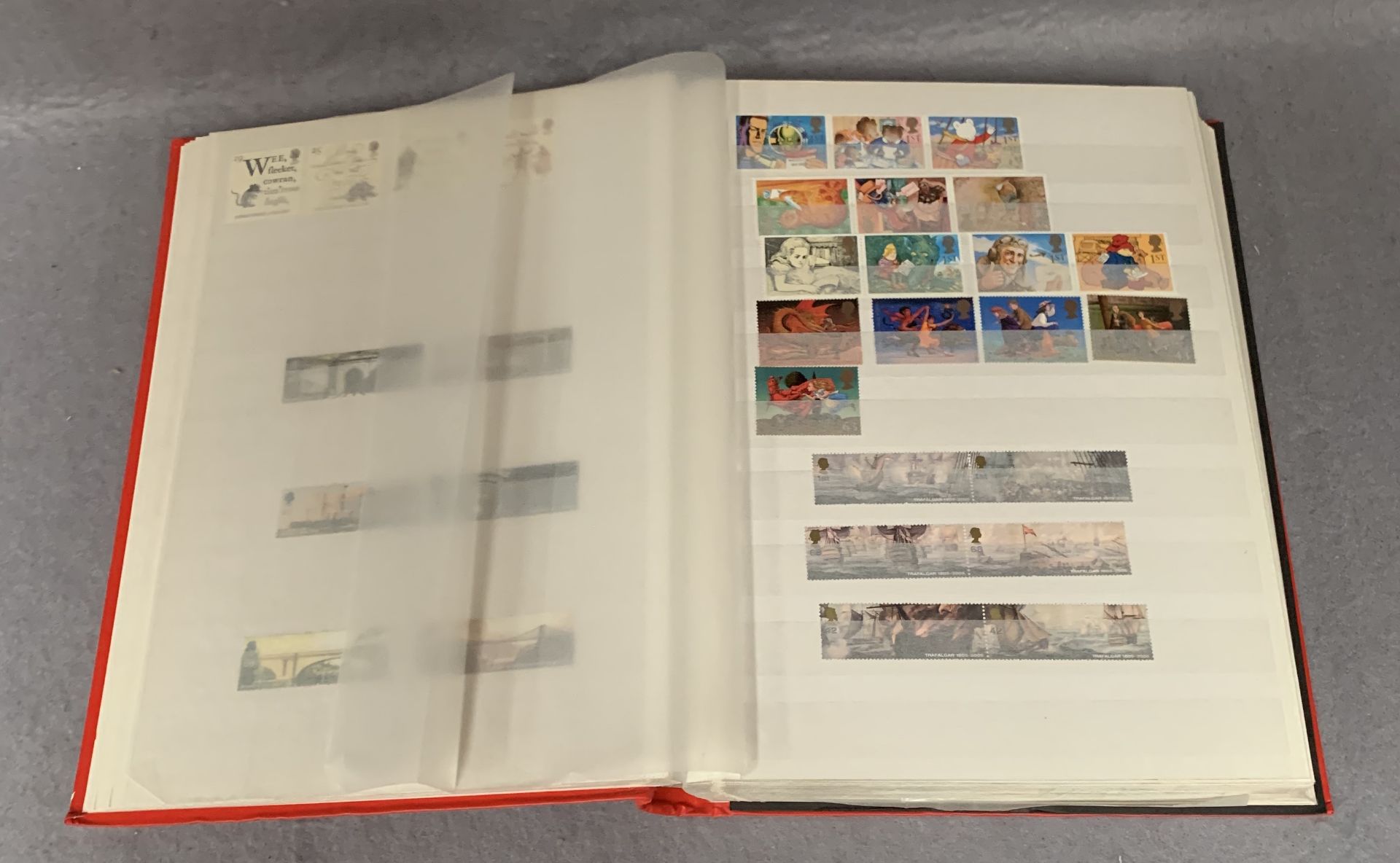 A stamp album containing UK 21st century stamps