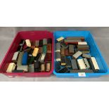 Contents to two trays, approximately 48 pieces of mainly OO gauge rolling stock,