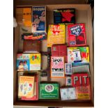 Contents to tray, various boxed games and puzzles, Boggle, Spot the Twins, Merit Beetle,