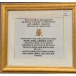 A 1965 gold sovereign mounted in a presentation frame