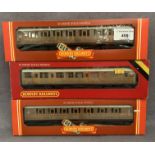 Three Hornby boxed LNER coaches,