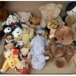 Contents to tray, a collection of eighteen soft toy bears and animals by Especially for You,