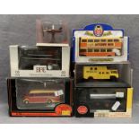 Five various die-cast scale model coaches and commercial vehicles, all boxed,