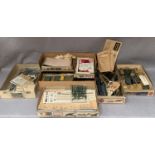 Contents to tray, a quantity of built and part built scale model tanks and military vehicles,