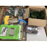 Contents to tray, Metcalfe OO/HO gauge die cast card kits, model railway accessories, trees,