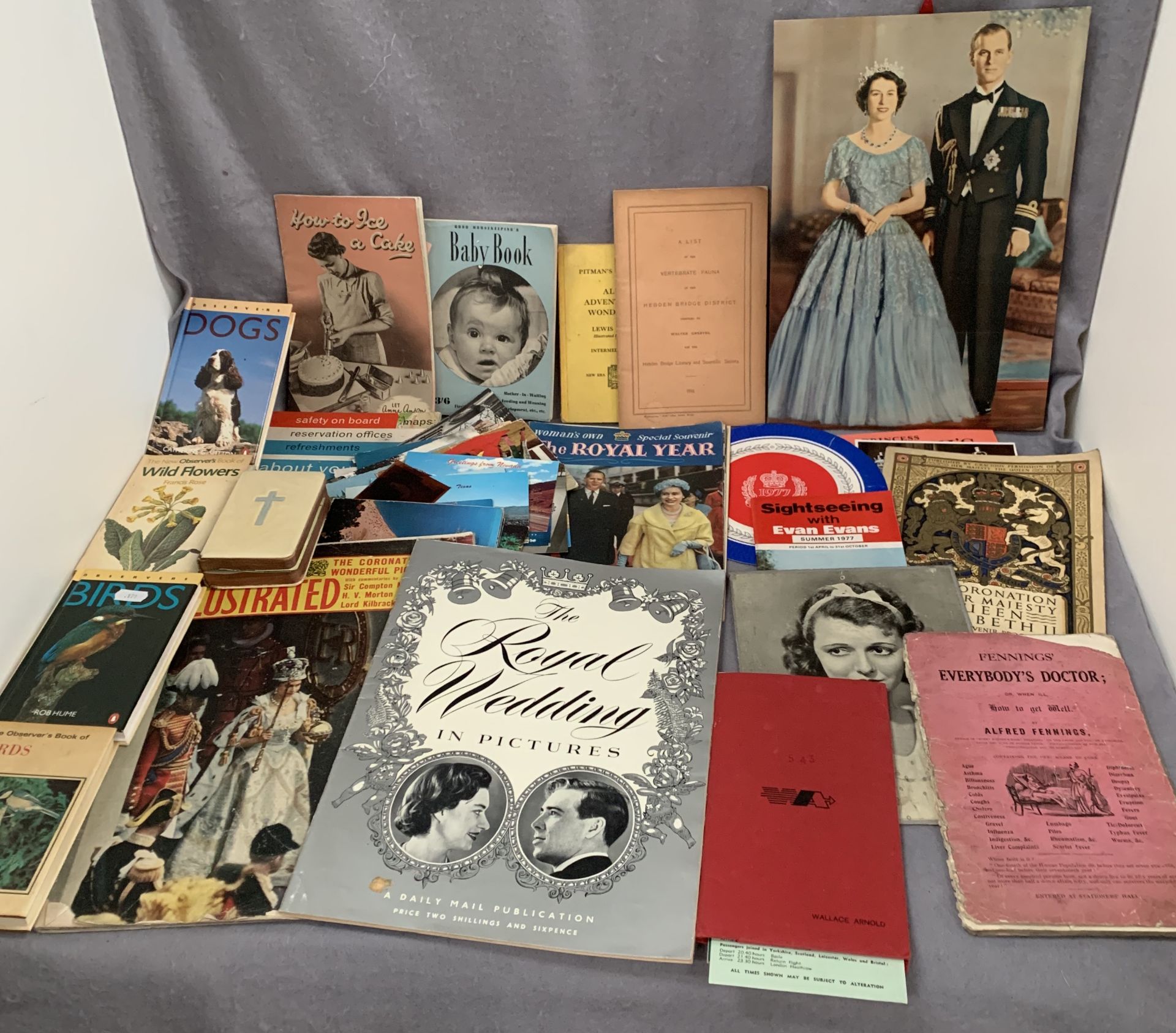 Contents to tray an interesting collection of books, Wallace Arnold and other tickets,