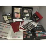 Contents to five stamp albums and a tray,