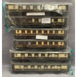 Three packs of two Hornby OO gauge scale model Pullman coaches