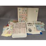 Contents to tray, World and GB stamps,