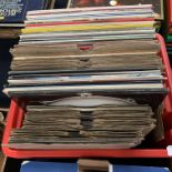 Contents to plastic crate - approximately 95 mainly LPs and 78rpm records (a few singles) -