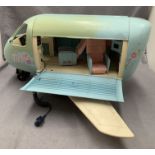 A play worn Barbie blue plastic plane