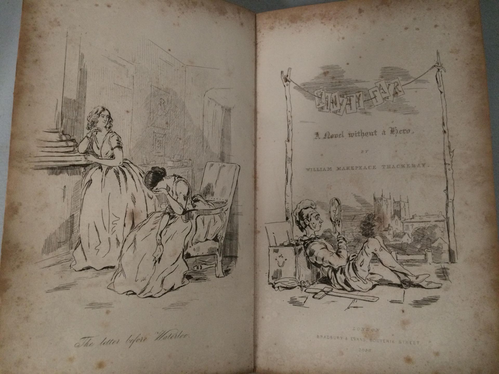 WILLIAM MAKEPEACE THACKERAY VANITY FAIR - a novel without a hero published by Bradbury and Evens, - Image 3 of 4