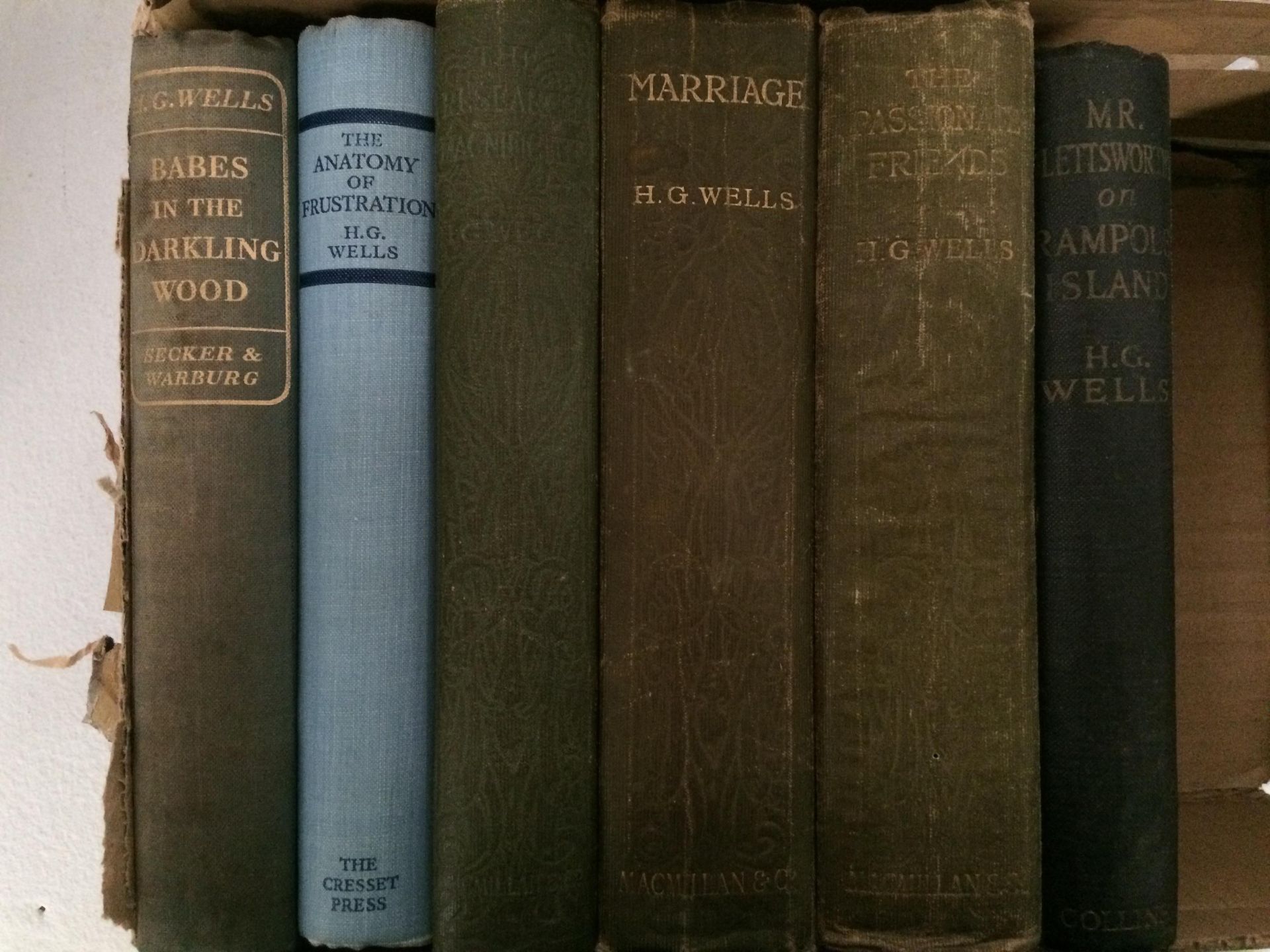 HG Wells 6 books - Marriage 1st Edition, 1912 published by Macmillan & Co London,