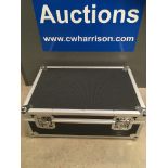 An aluminium framed portable flight/singles storage case, 61cm x 40cm x 22.