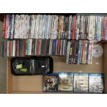 Contents to tray containing approximately 110 items, DVDs, CDs and Blu Ray Discs (4), Pulp Fiction,