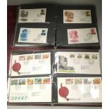 Two albums and contents, British first day of issue, British Post Office souvenir covers,