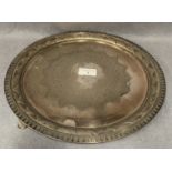 A plated circular salver,