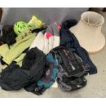 Contents to box - a Skye 25 Coolmesh rucksack, a Lowe Alpine bum bag, black waterproof bag,