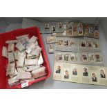 Contents to tray, a mixed quantity of loose full and part packs of assorted cigarette cards,