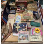 Contents to tray assorted games and puzzles etc.