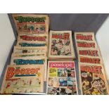 Contents to tray - approximately 50 1970s comics including 40 Bullet and some Topper and Beezer
