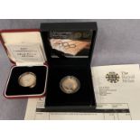 A Royal Mint 2008 UK Olympic Games Handover Ceremony silver proof £2 coin in case complete with