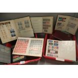 Contents to two trays, twenty-seven assorted small stamp albums, some with contents,