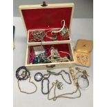 Contents to cream jewellery box a Stella & Dot Sunray pendant necklace and matching bracelet,