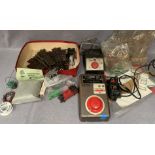 Contents to box, a Tri-ang P4-5 power controller, a Tri-ang RP-13 power controller,