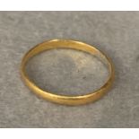 A gentleman's 22ct gold wedding ring, approximate weight 1.