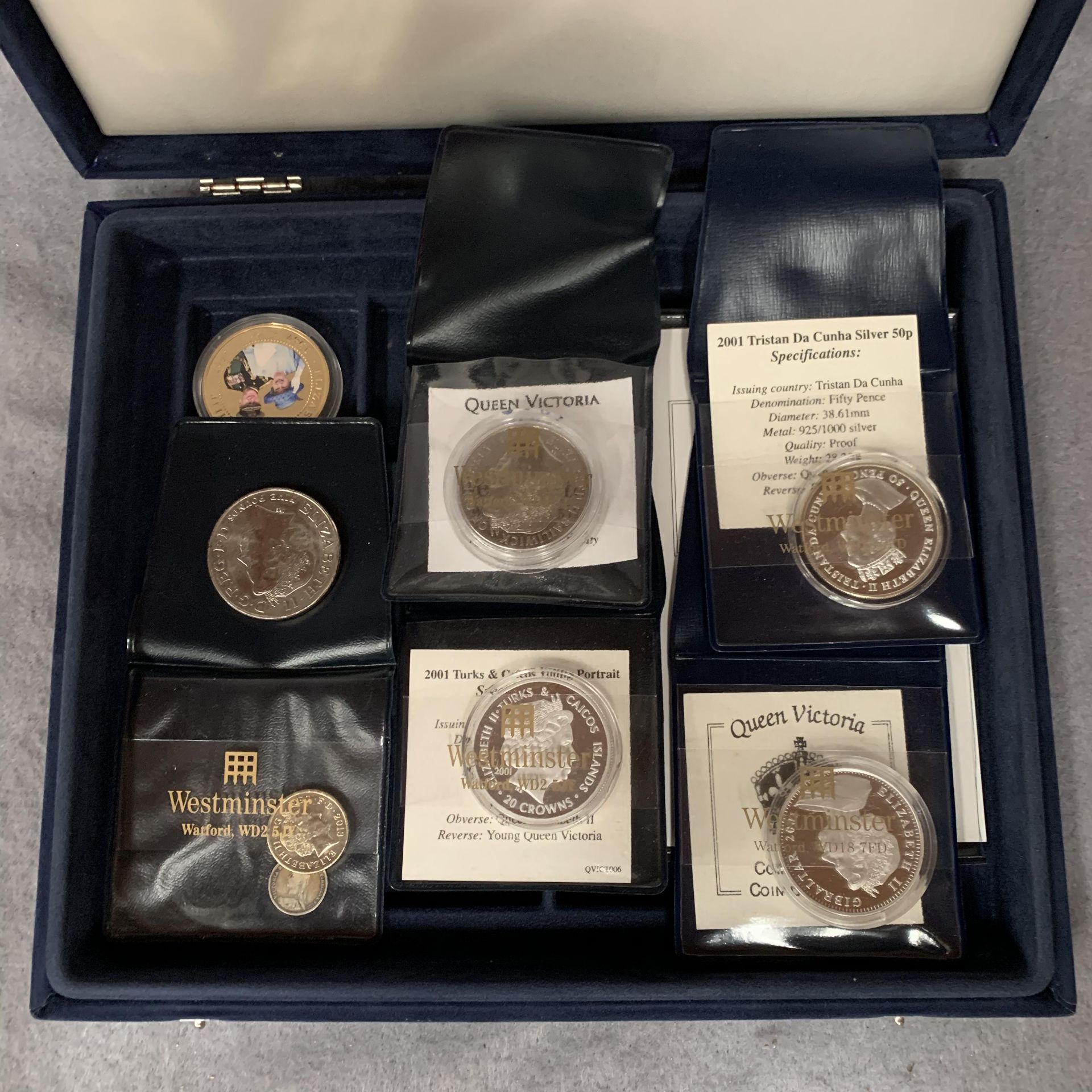 A Westminster Coin box and contents, - Image 2 of 2