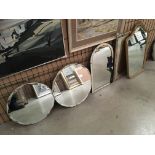 Gilt framed wall mirror with arch top, 75cm x 50cm,