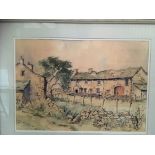 Tom Sykes, framed watercolour, Derelict Farm, Greenhow, 37cm x 51.