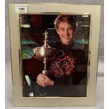 Snooker Interest: A framed photograph of Stephen Hendry with facsimile signature,
