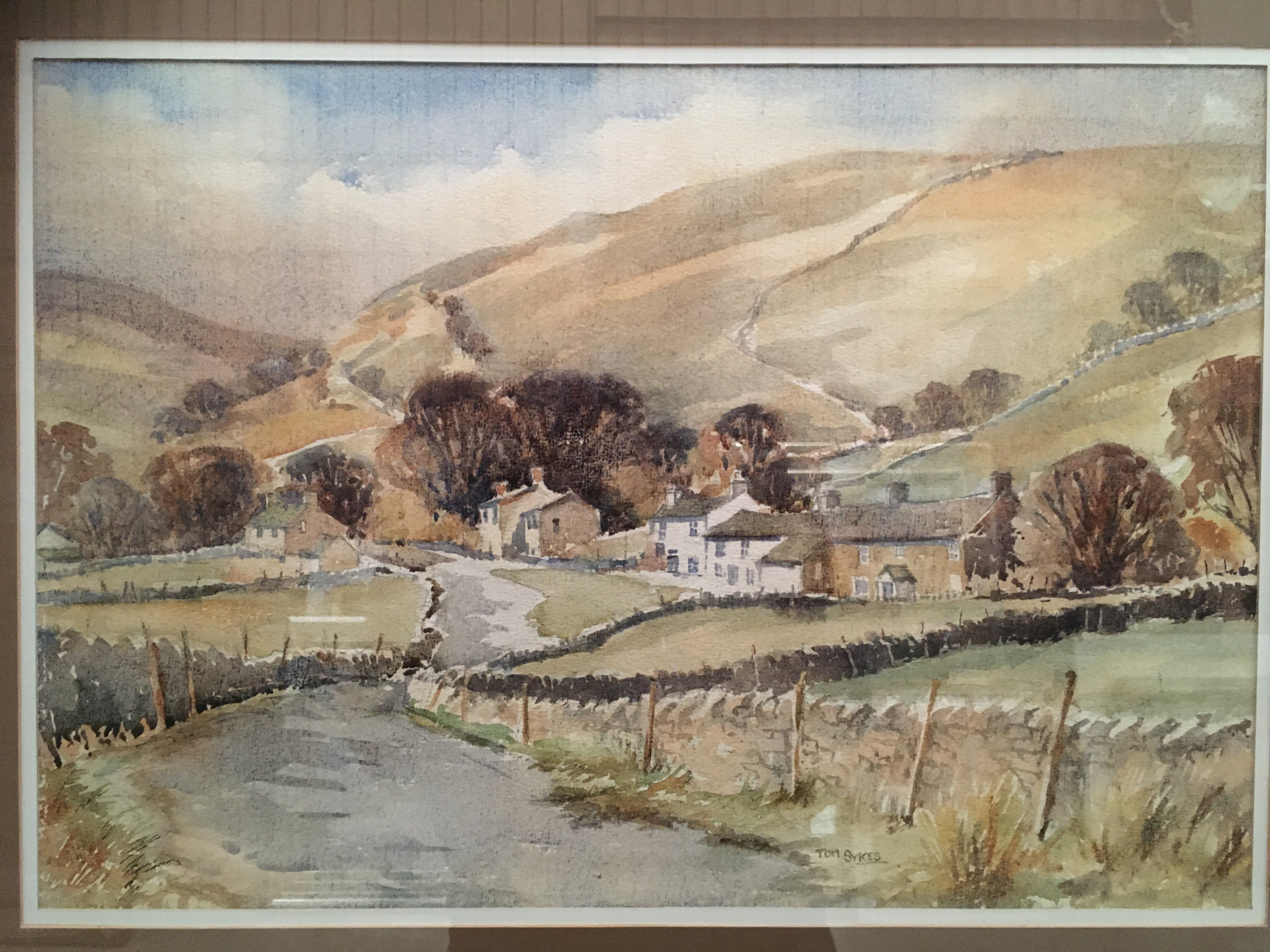 Tom Sykes, framed watercolour, November Day, Litton in Littondale, 38cm x 51cm,