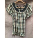 A Share Female ladies top, blue pattern, size 12,