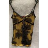 An Almost Famous ladies top, gold and black, size 8, RRP £29.