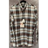 A B>More men's shirt, blue and brown,