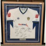 Leeds United Interest: A framed and mounted Admiral Red Kite Leeds United Coca-Cola Football League