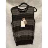 A Become men's knitted tank top, grey, size 50 (M), RRP £69.