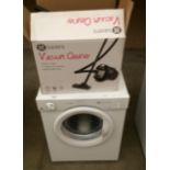 A White Knight C372WV 3kg tumble drier and an M Savers bagless vacuum cleaner (2)