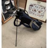 Hippo Golf stand bag containing St Andrews and Swilken, 4 iron to SW, 3 St Andrews metals (driver,