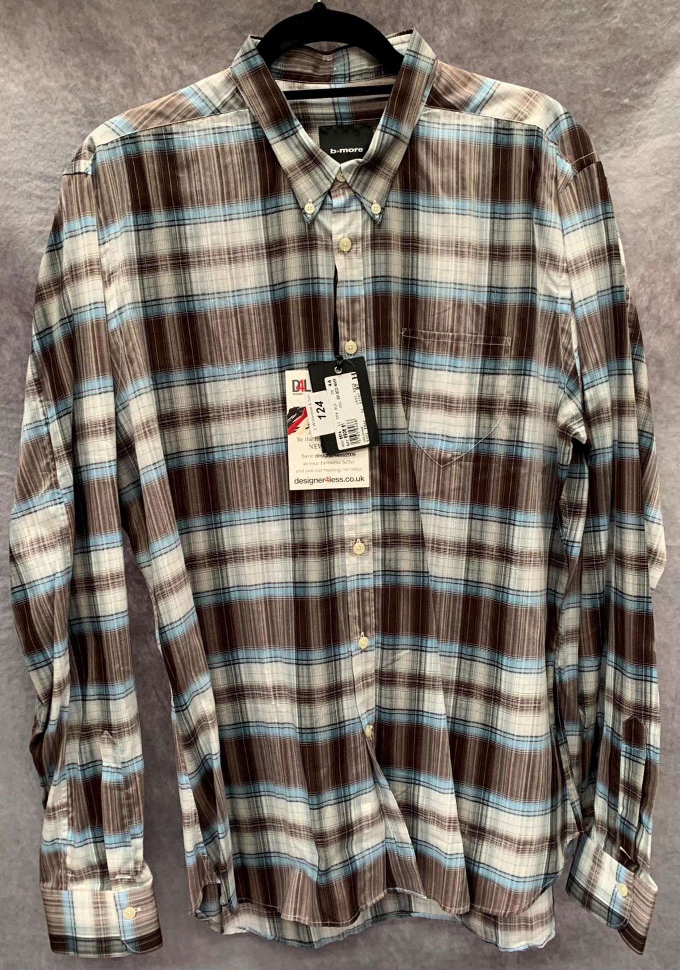 A B>More men's shirt, blue and brown,