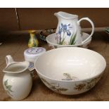 Two Johnson Bros floral patterned bowls, a Noritake casual Gormet jug, etc.