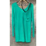 A Vero Moda ladies long top, green complete with belt, size S,