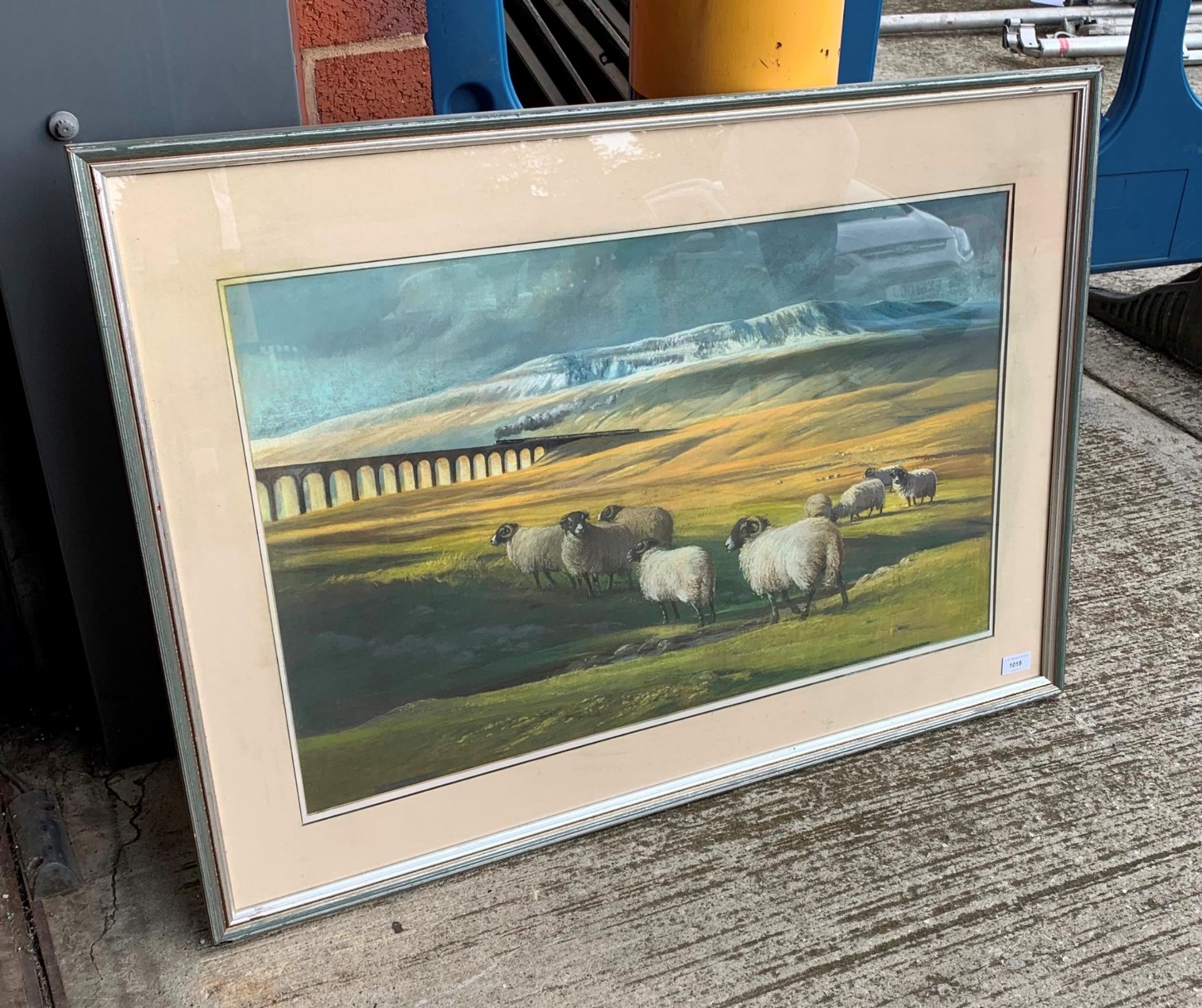 Robert Nicholls, framed pastel and watercolour, Ribblehead Viaduct, 47. - Image 5 of 8