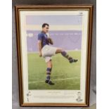 Leeds United Interest: John Charles, a framed limited edition print of John Charles,