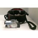 A Hitachi DZ-MV550EPAL DVD Ram R digital cine camera complete with bag and accessories