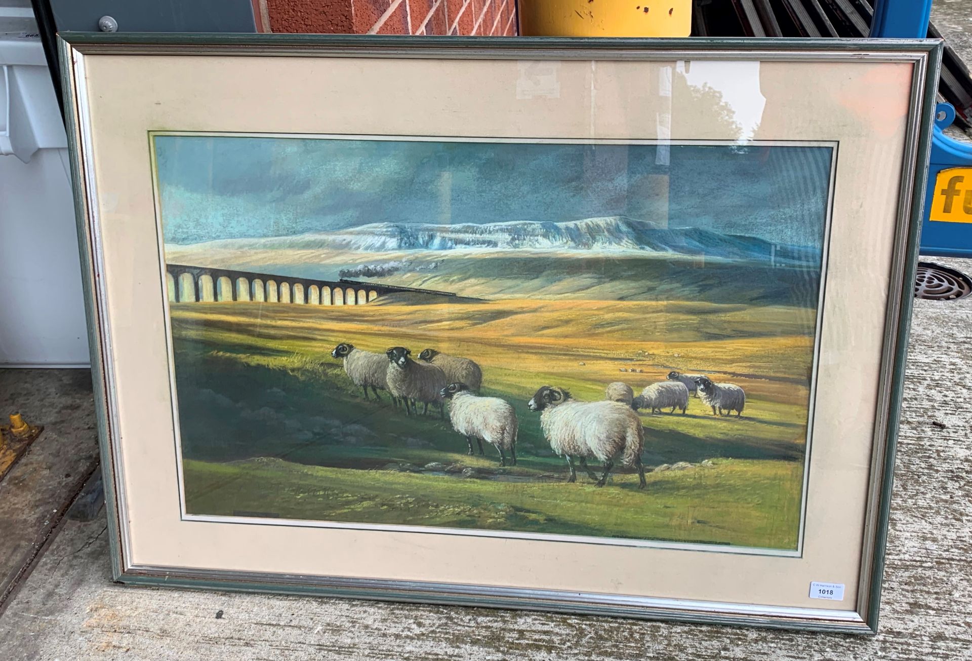 Robert Nicholls, framed pastel and watercolour, Ribblehead Viaduct, 47. - Image 2 of 8